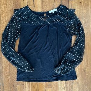 LOFT Black Sleeve Top